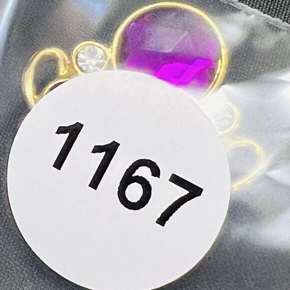 Vintage Multi Color Blue Red Green Pink Clear Rhinestone Clip On Earrings 1167 - Picture 7 of 7